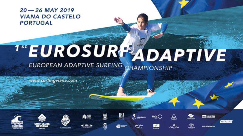 Cartaz do Campeonato Europeu de Surf Adaptado