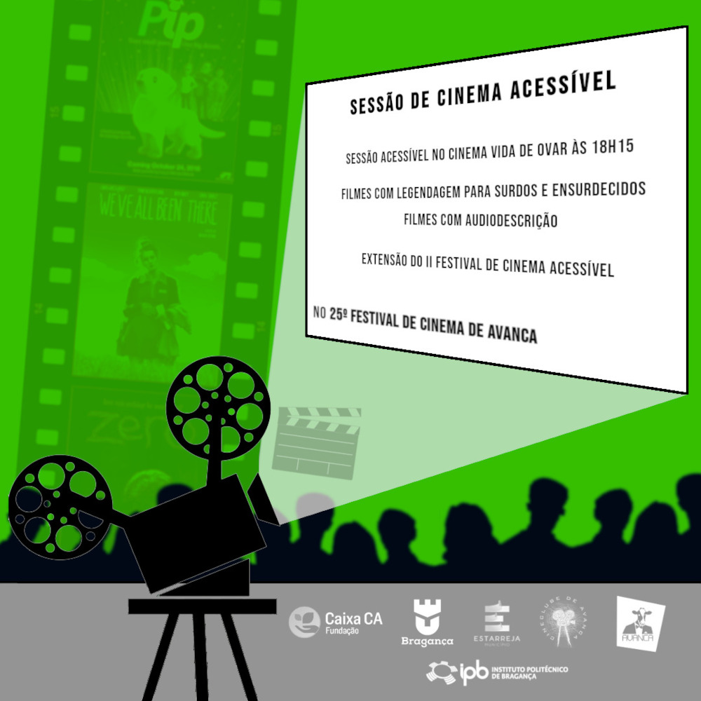 Cartaz com informações sobre a Sessão de Cinema Acessível