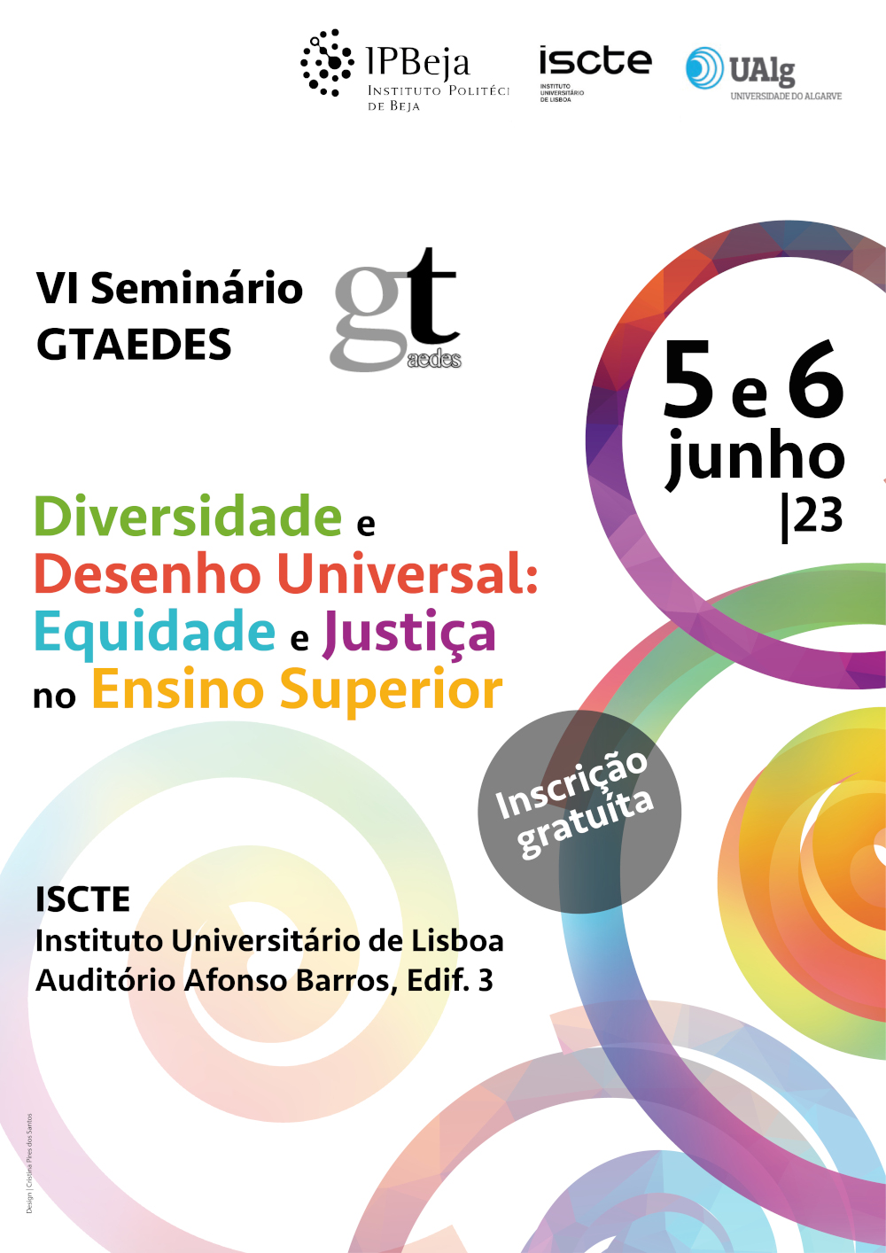 Cartaz do Seminário «Diversidade e Desenho Universal: Equidade e Justiça no Ensino Superior»