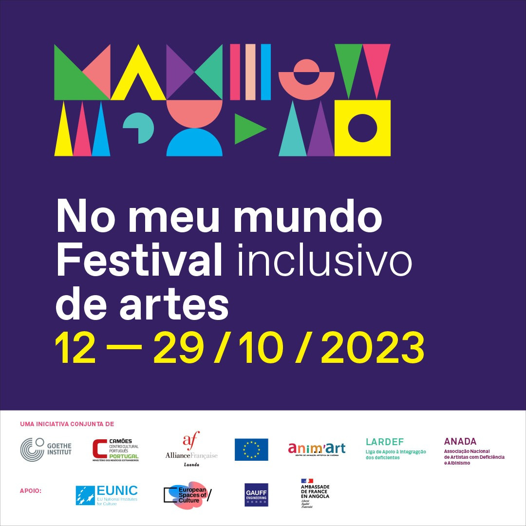 Cartaz do Festival «O Meu Mundo» com o título e datas assim como logotipos de entidades colaborantes